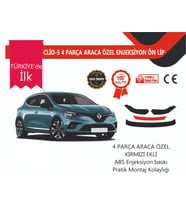 Renault Clio 5 2019 Sonrası  4 Parça Ön Lip Kırmızı
