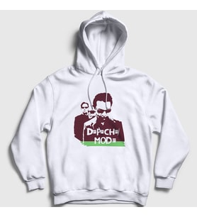 Presmono Unisex Beyaz Band Depeche Mode Kapüşonlu Sweatshirt 139803tt