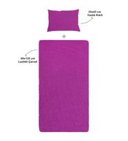 S-Mall Bebek Çarşafı 60x120 ve Yastık Kılıfı 35x45 - Mor