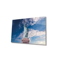 Özgürlük Heykeli Cam Tablo 4mm Dayanıklı Temperli Cam, Statue of Liberty Glass Wall Decor (Çok Renkli)