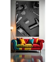 BERBER SETUP V2 Ev Duvar Salon Güzellik Salonu Ofis Dükkan Dekarasyon Kanvas Tablo (Çok Renkli)