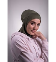 Haki Pratik Hazır Geçmeli Bone Viskon Kumaş Hijab Spor 2106_09