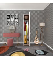 Kenzlife kilitli gardırop öğrenci dolabı tek kapılı kasımpatı cvz 180*35*42 gardolap dolap ofis (Karışık)
