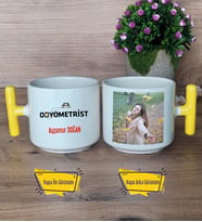 Odyometrist Kupa Bardak Fotoğraflı T Sarı Kulplu Tıp Bayramı Hediyesi