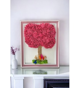 Pembe Tablo  Moss, Hediyelik, Dekor, Dekoratif Hediyelik ,Biblo