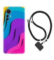 Xiaomi 12 Lite Kılıf Silikon Boyun Askılı İpli Desenli Silikon Renk Cümbüşü 1631