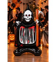 Halloween İskelet Figürlü Folyo Balon 69x115 cm Cadılar Bayramı Parti Ev Mekan Dekorasyon Süsü