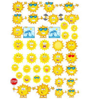 Güneş Sticker Set 24 Parça Telefon, Tablet, Defter, Laptop Sticker
