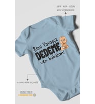 Beni yavaşça dedeme ver bakalım Kısa Kollu Bebek Body %100 Pamuk