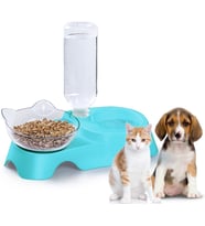 Kedi Köpek Otomatik Su Ve Mama Kabı Su Şişeli Kedi Köpek Mama Ve Su Kabı Seti Küçük ve Orta Irk İçin