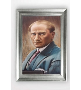 Gümüş Çerçeveli Atatürk Tablo a258