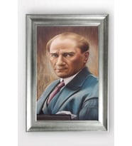 Gümüş Çerçeveli Atatürk Tablo a258
