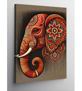 Kanvas Tablo Fil Ve Mandala Deseni