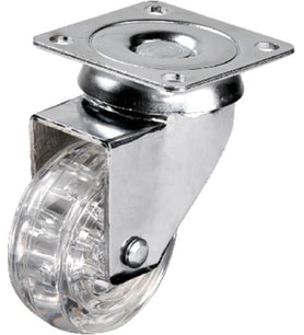 Hts 301 - 50x20 mm Şeffaf Makaralı Tablalı Teker