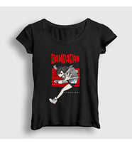 Presmono Kadın Siyah Momo Ayase Anime Dandadan T-Shirt 512208tt