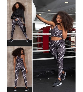 For You Fit 3 lü Renkli Mermer Desen Activewear Set