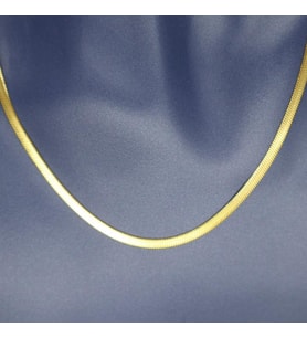 İtalyan 3 mm Sarı Çelik Ezme Zincir 50 cm