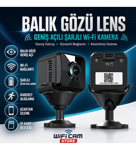 Balık Gözü Lens Geniş Açı Mini Wifi Kamera