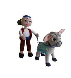 Keloğlan ve Eşeği Takımı Amigurumi Organik Oyuncak