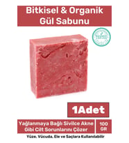 Özel Üretim %100 Doğal Koku Yüz Cilt Beyazlatıcı Organik Nemlendirici Gül Sabunu 1 Adet