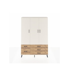 Arges Dolap 5 Raflı 5 Çekmeceli Tek Askılı 132x30x195 Aytaşı-Aytaşı/Çam