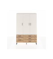 Arges Dolap 5 Raflı 5 Çekmeceli Tek Askılı 132x30x195 Aytaşı-Aytaşı/Çam