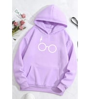 Unisex Potter Baskılı Sweatshirt (Lila)