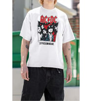 Müzik Grubu Rock Metal Highway To Hell Baskılı Unisex Tişört, Oversize AC DC Tişört