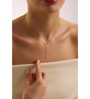 Kişiye Özel 925 Ayar Gümüş Tasarım İç İçe Kalp Harf Kolye (Gold)