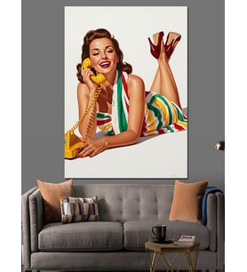 Pin-Up Kız Denizci Tarzı Dekoratif Kanvas - Mdf Ahşap Tablo