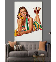Pin-Up Kız Denizci Tarzı Dekoratif Kanvas - Mdf Ahşap Tablo