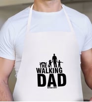 BK Gift Kişiye Özel The Walking Dad Tasarımlı Beyaz Mutfak Önlüğü-1