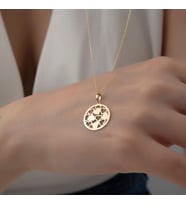 Kişiye Özel 925 Ayar Gümüş Şık Kalpler Kolye (Gold)