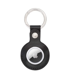 Apple AirTag Uyumlu Deri Anahtarlık Arta RST1 Siyah (Karışık)