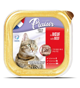 Plaisir Pate 100Gr Sığır Etli 4Adet Yaş Kedi Maması