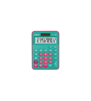 Casio Hesap Makinesi Masa Üstü 12 Hane Yeşil + Pembe Hesap Makinası