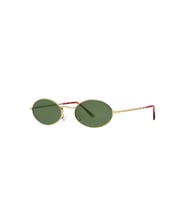 Polarize Oval Güneş Gözlüğü Lilly Oval Polarize Güneş Gözlüğü Altın Çerçeve Yeşil Cam