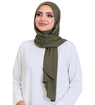 Penye Boyun Kapamalı Şal Başörtü Hazır Giyim Turban Esnek Jersey Şal