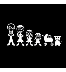 Aile Sticker Arka Cam Baba Anne 2 Kız Çocuk ve bebek Yapıştırma