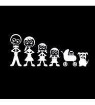 Aile Sticker Arka Cam Baba Anne 2 Kız Çocuk ve bebek Yapıştırma