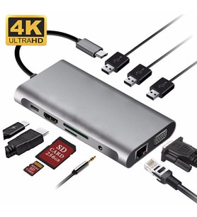 Valkyrie 10 in 1 USB 3.0 HDMI 4K SD Macbook Type-C Hub Çevirici Çoklayıcı
