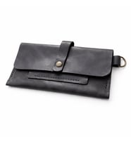 SD Heritage Long Wallet – El Yapımı Hakiki Deri Unisex Cüzdan (Antrasit - Gold)
