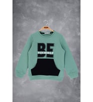 Toontoy Kız Çocuk Be Yourself Baskılı Sweatshirt (Yeşil)