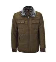 Erkek Spor Peluş Yaka Süet Mont 3126 BGL-ST03996 (Açık Kahverengi)