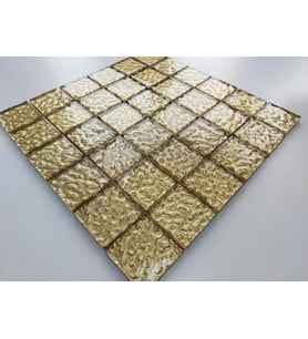 Mutfak tezgah arası ve iç dekorasyon için 48x48 mm Altın Kristal Cam Mozaik
