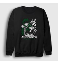 Presmono Unisex Siyah Izuku Anime Boku No Hero Academia Sweatshirt 128727tt