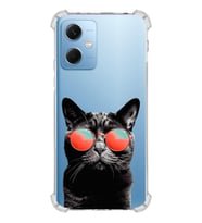 PrintiFy Xiaomi Redmi Note 12 5G Uyumlu Kedi 3 Baskılı Şeffaf Köşe Korumalı Antişok Kılıf