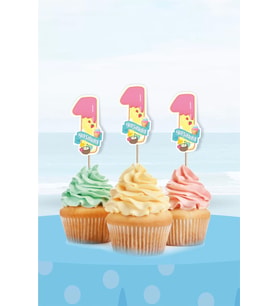 Summer Yaz Temalı * 1 Yaşında Cupcake Süsü '10lu