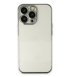 Newface Apple iPhone 14 Pro Kılıf Razer Lensli Silikon - Gümüş