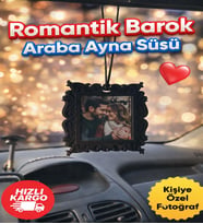 Kişiye Özel Fotoğraflı Ahşap Araba Süsü - Lazer Kesim Araç İçi Dikiz Aynası Süsü